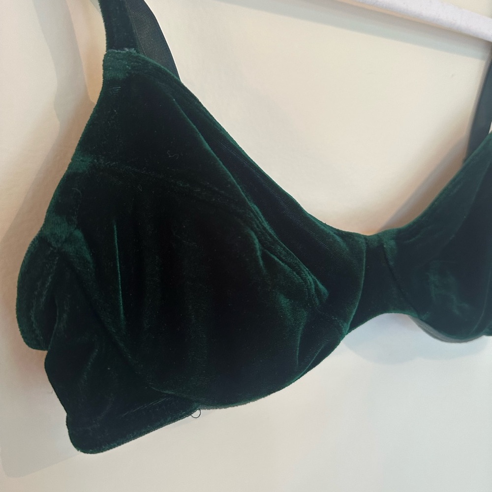 Elegant vintage Velvet Green Bra